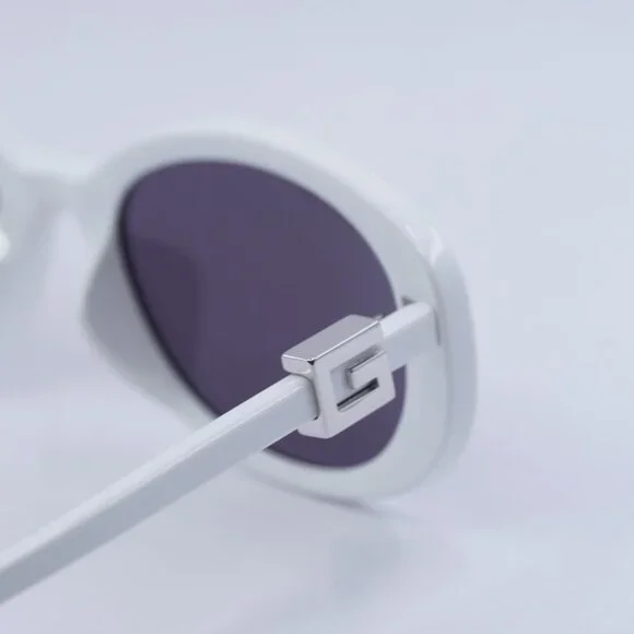 Gucci GG1684SA 006 Sunglasses White Oval Frame, Grey Lenses